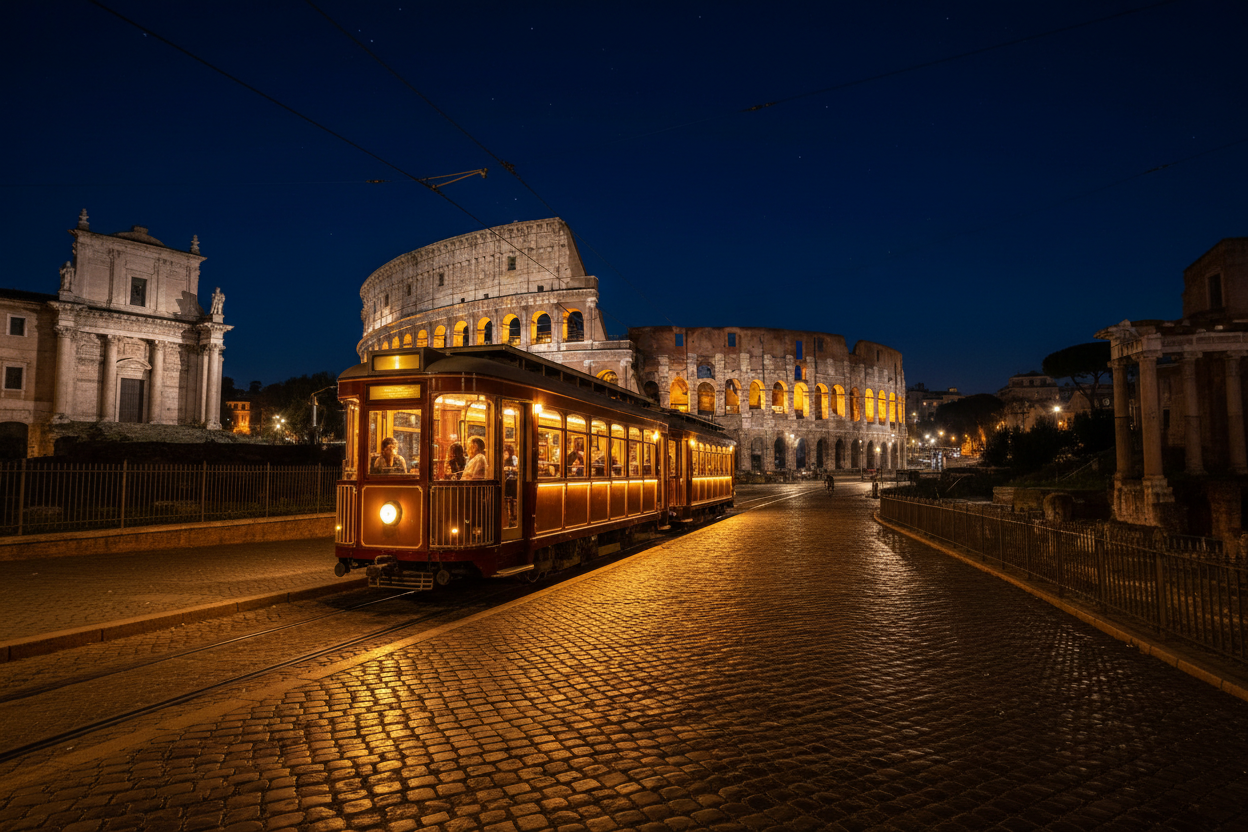 Tram Vintage Roma di Notte